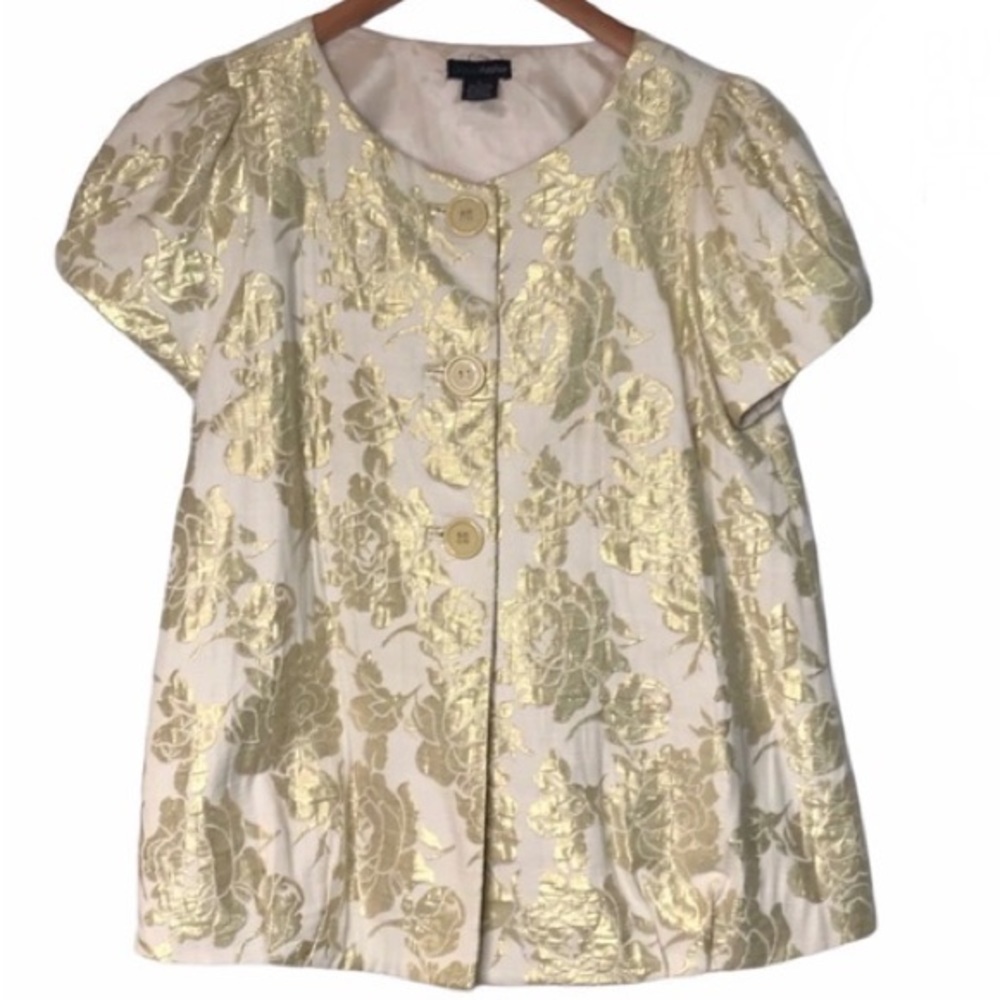 GRACIA Nordstrom Ladies Ivory Gold Jacket Large